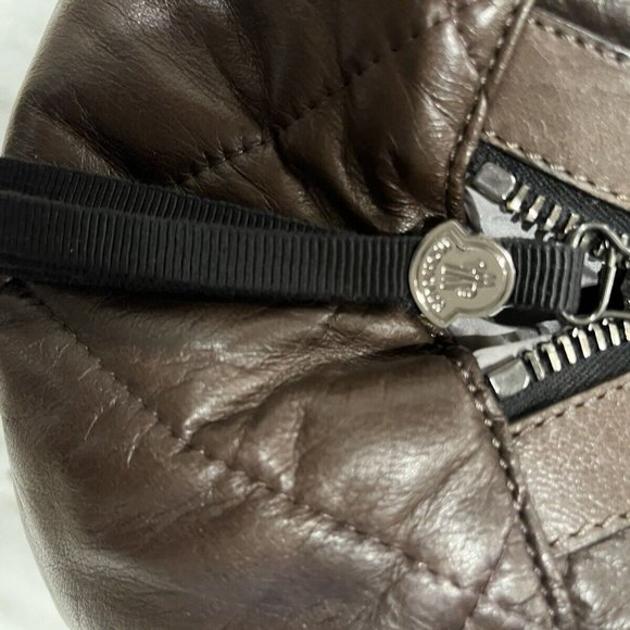MONCLER Quilted Leather Sac/Bag Puffy Dark Brown. No Flaws! ER $ 1199 - Picture 6 of 16